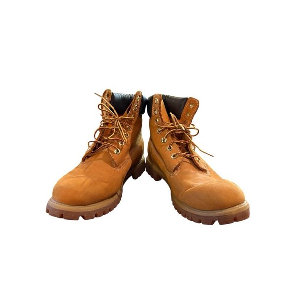 Timberland 100618040 Men's Size 8.5 Work Boots Padded Collar - Wheat Nubuck READ - Picture 2 of 8